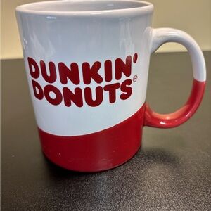 DUNKIN DONUTS Red and White Ceramic Coffee Mug